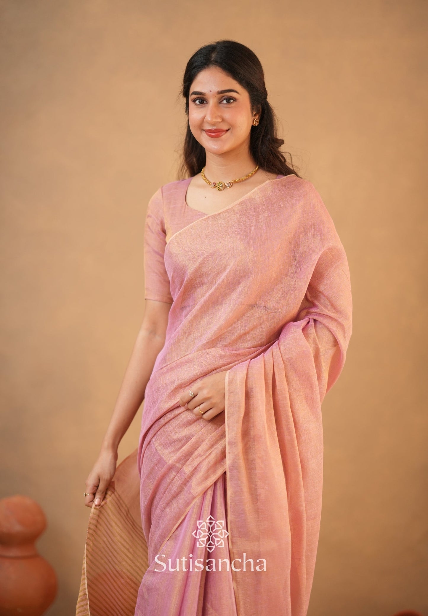 Dhiyona SS Tissue Charm Light and Lustrous Linen Saree