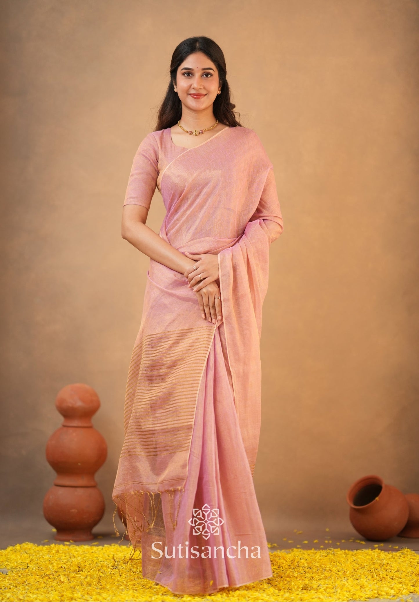 Dhiyona SS Tissue Charm Light and Lustrous Linen Saree