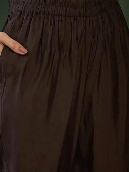Women Embroidered Three Quarter Sleeves Kurta & Trousers With Dupatta