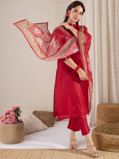 Straight Kurta With Trouser & Dupatta