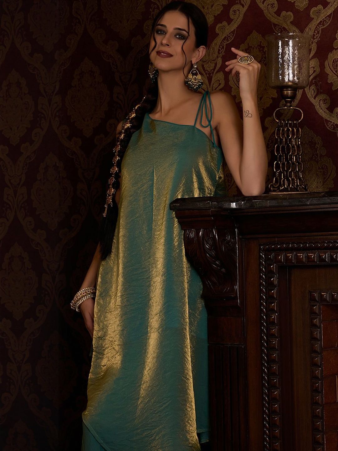 Dhiyona CH One Shoulder Kurta with Palazzos