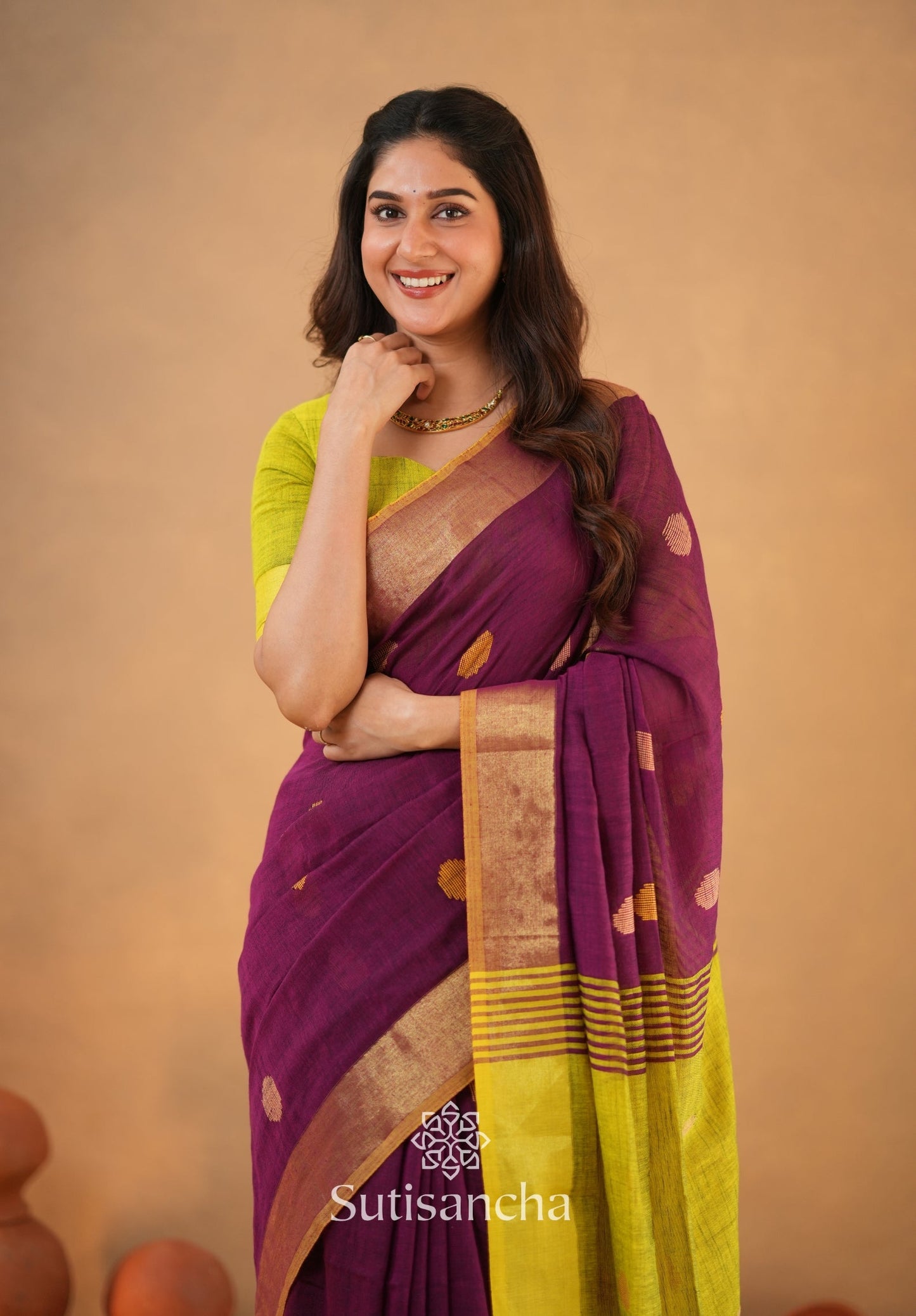 Dhiyona SS Sutisancha Woven Heritage Handloom Cotton Saree