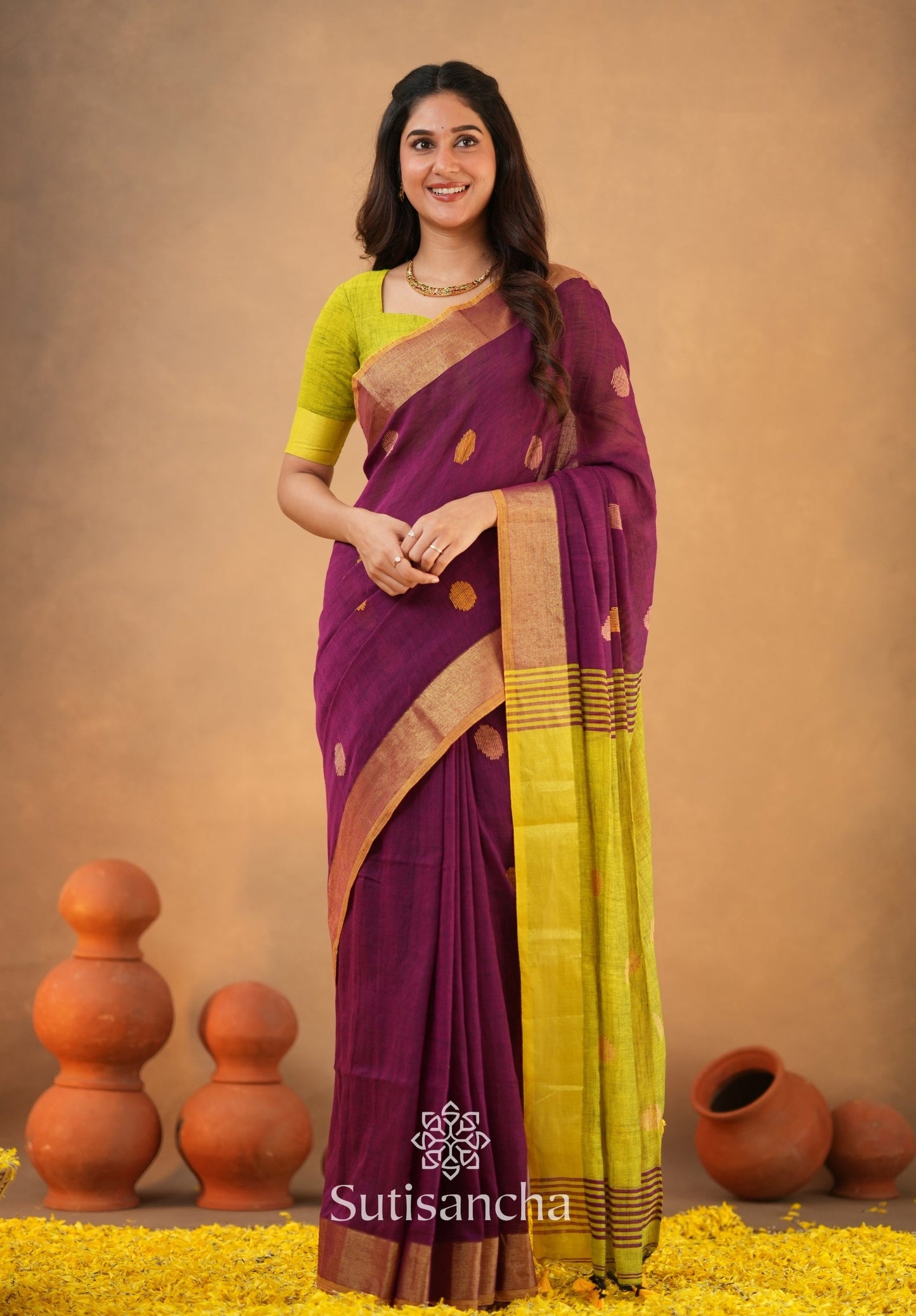 Dhiyona SS Sutisancha Woven Heritage Handloom Cotton Saree