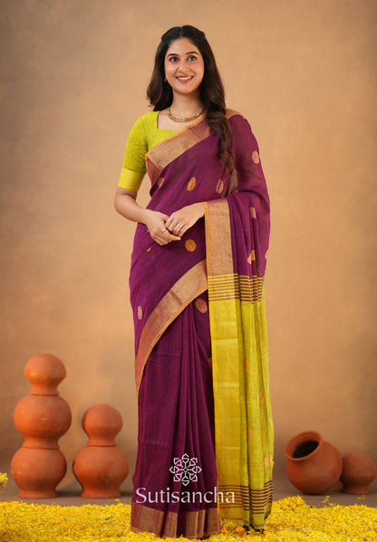 Dhiyona SS Sutisancha Woven Heritage Handloom Cotton Saree