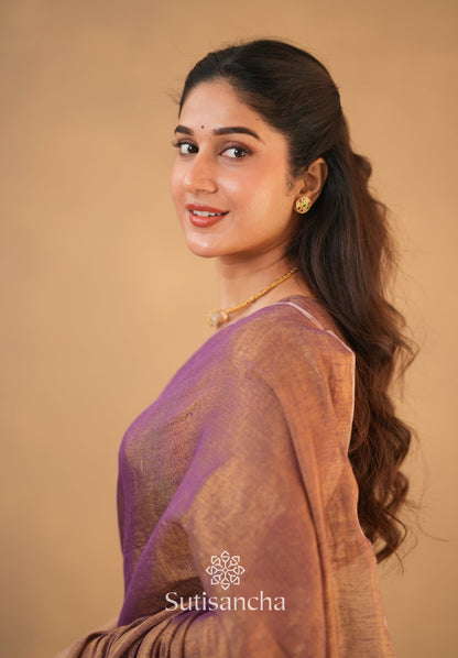 Dhiyona SS Tissue Charm Light and Lustrous Linen Saree
