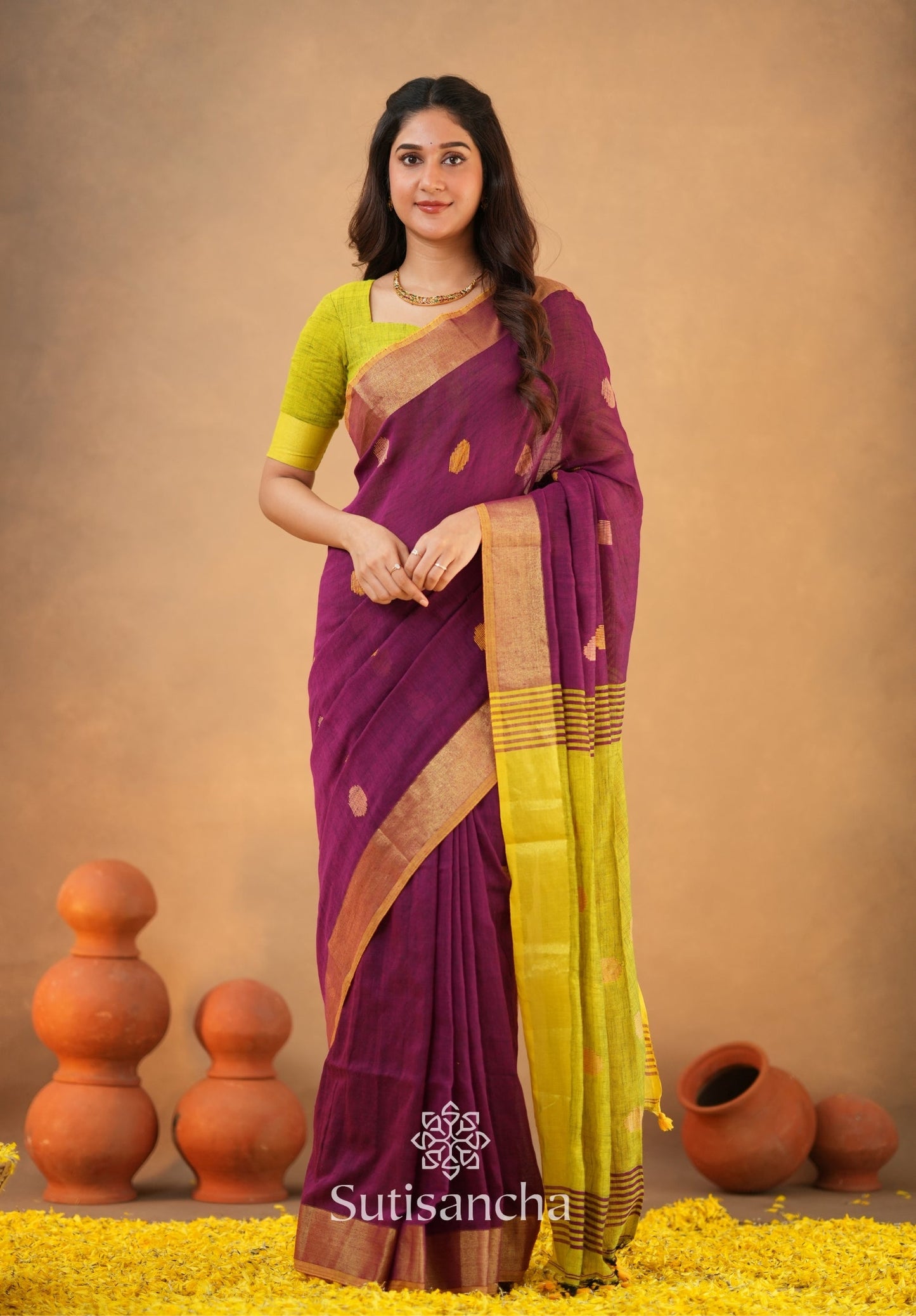 Dhiyona SS Sutisancha Woven Heritage Handloom Cotton Saree