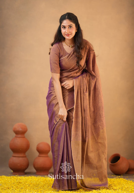 Dhiyona SS Tissue Charm Light and Lustrous Linen Saree