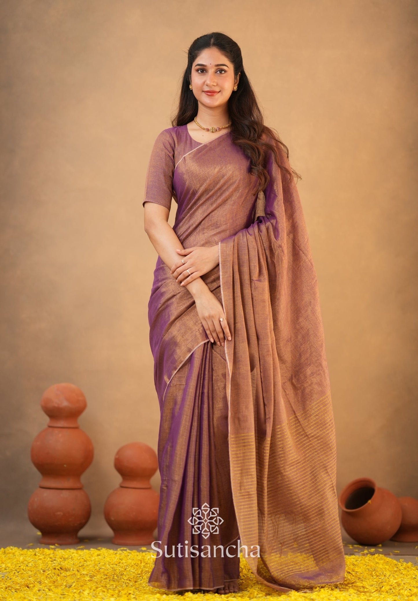 Dhiyona SS Tissue Charm Light and Lustrous Linen Saree