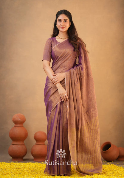 Dhiyona SS Tissue Charm Light and Lustrous Linen Saree