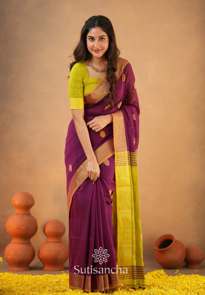 Dhiyona SS Sutisancha Woven Heritage Handloom Cotton Saree