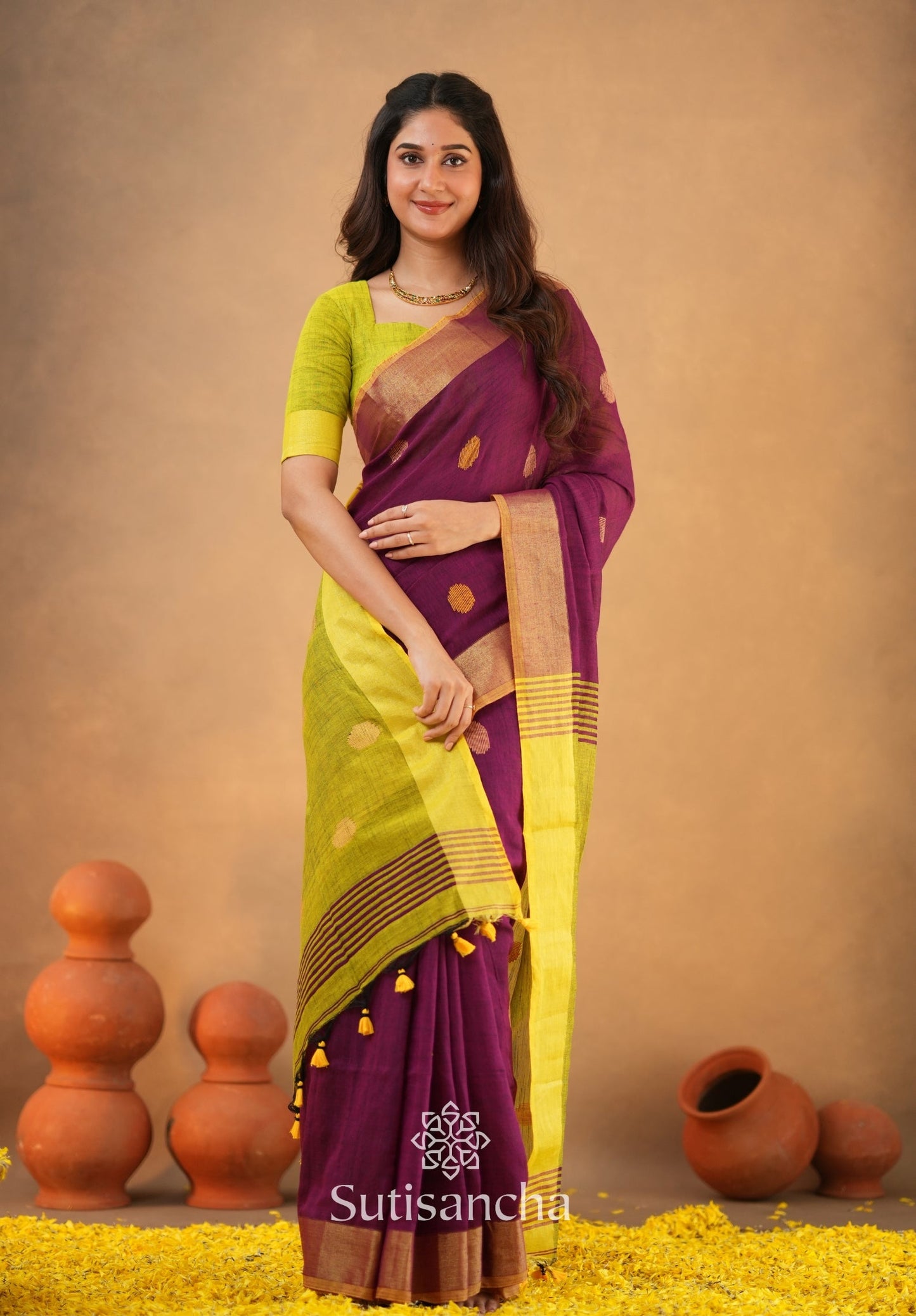 Dhiyona SS Sutisancha Woven Heritage Handloom Cotton Saree