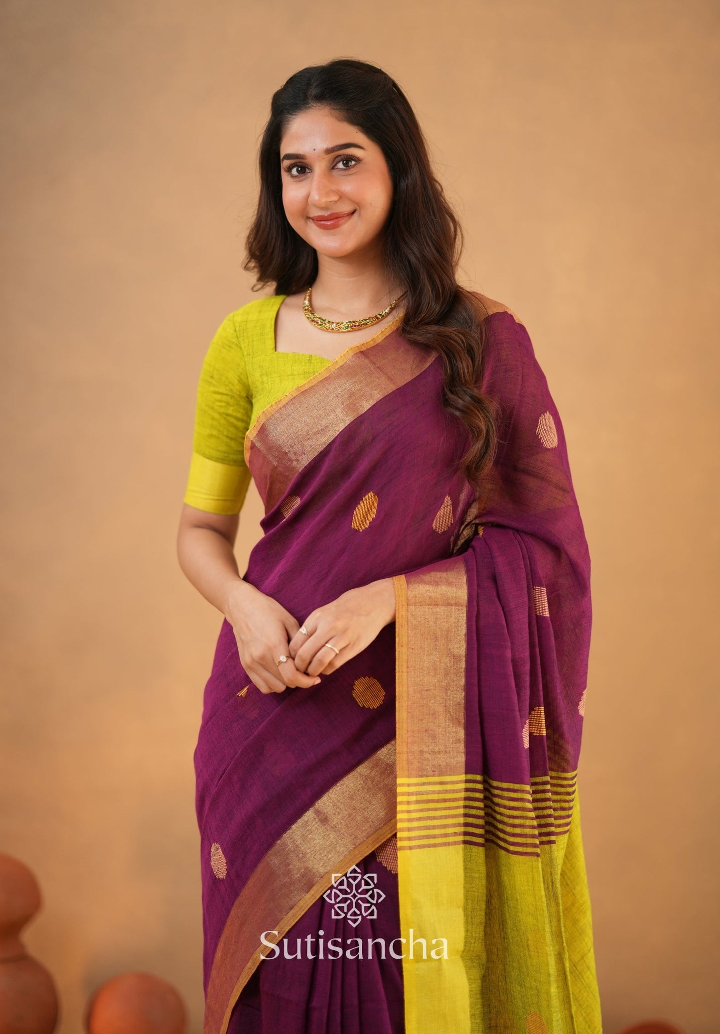 Dhiyona SS Sutisancha Woven Heritage Handloom Cotton Saree