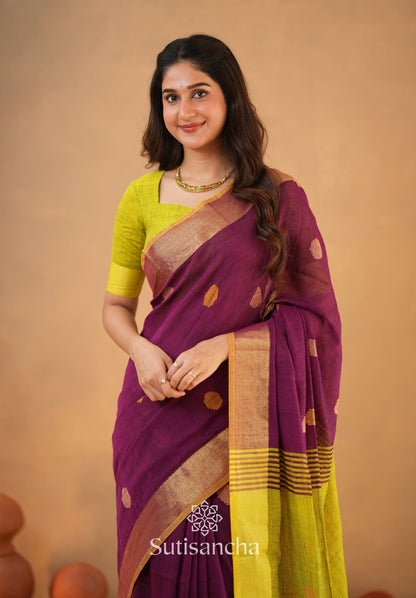 Dhiyona SS Sutisancha Woven Heritage Handloom Cotton Saree