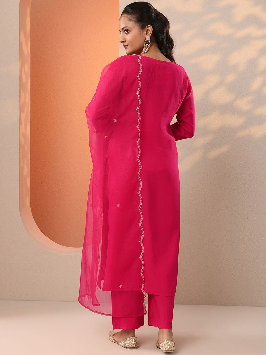 Women Ethnic Motifs Embroidered Kurta with Trouser & Dupatta