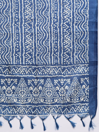 Blue Blue Sleeveless Halter Neck Straight Republic Day Kurta with Trouser & Bandhani Printed Dupatta