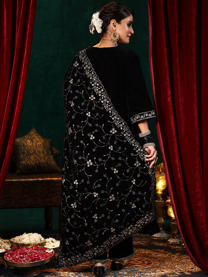 Women Floral Solid Kurta with Trousers & Dupatta