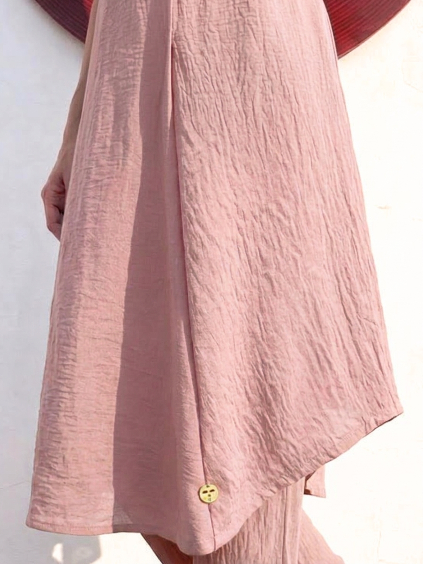 Dhiyona ST Swtantra Blush Pink Easy Addictive Travel Airflow Sleeveless Kurta and Pant Set