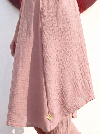 Dhiyona ST Swtantra Blush Pink Easy Addictive Travel Airflow Sleeveless Kurta and Pant Set