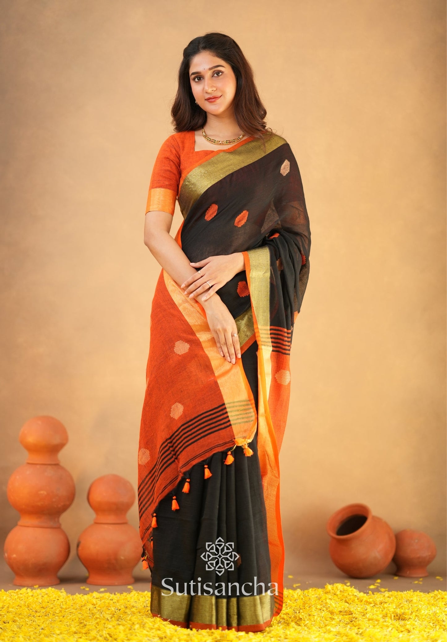 Dhiyona SS Sutisancha Woven Heritage Handloom Cotton Saree