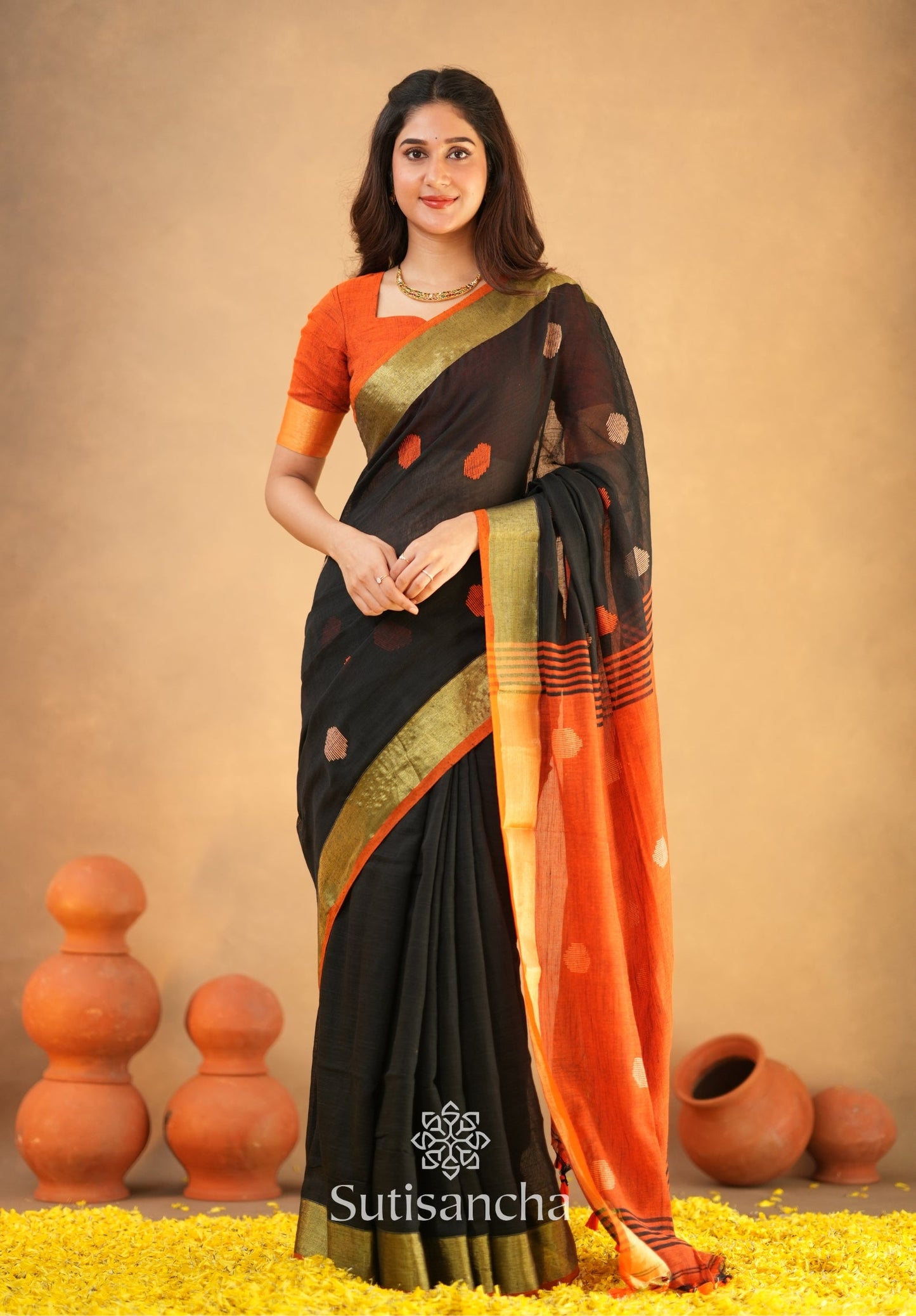 Dhiyona SS Sutisancha Woven Heritage Handloom Cotton Saree