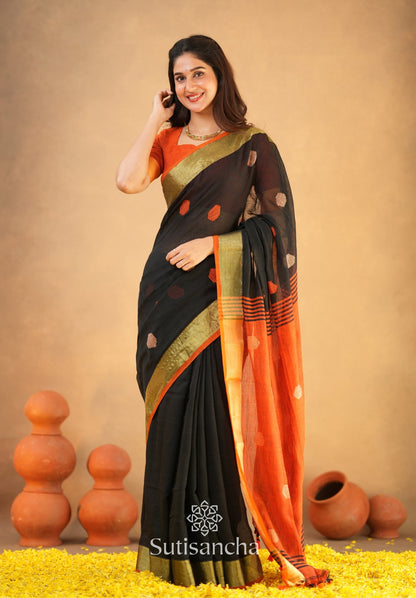 Dhiyona SS Sutisancha Woven Heritage Handloom Cotton Saree