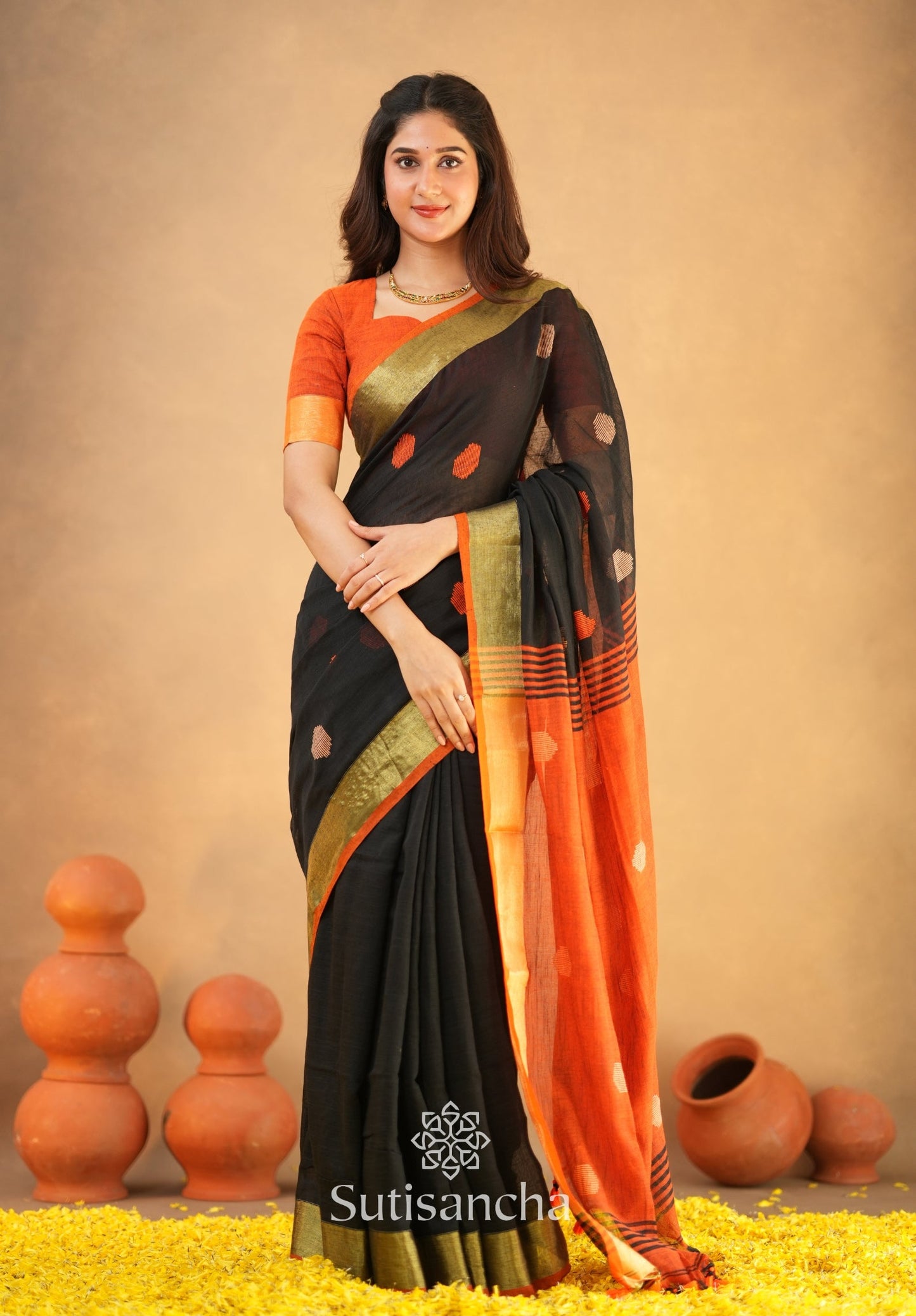 Dhiyona SS Sutisancha Woven Heritage Handloom Cotton Saree