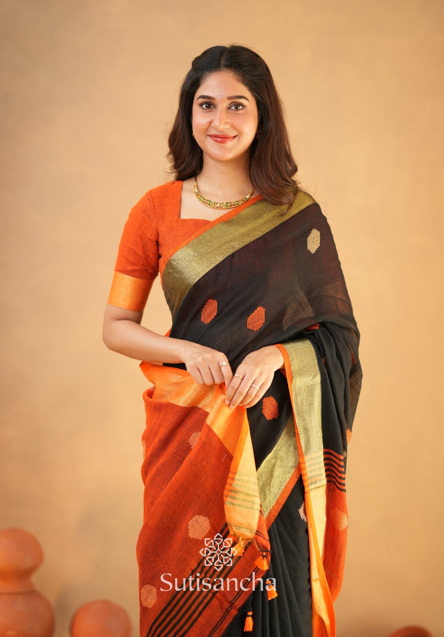 Dhiyona SS Sutisancha Woven Heritage Handloom Cotton Saree