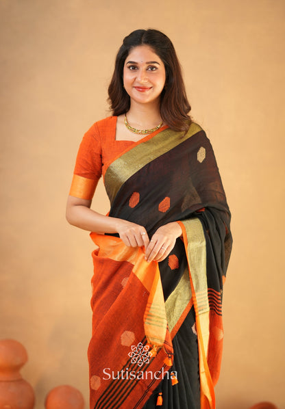 Dhiyona SS Sutisancha Woven Heritage Handloom Cotton Saree