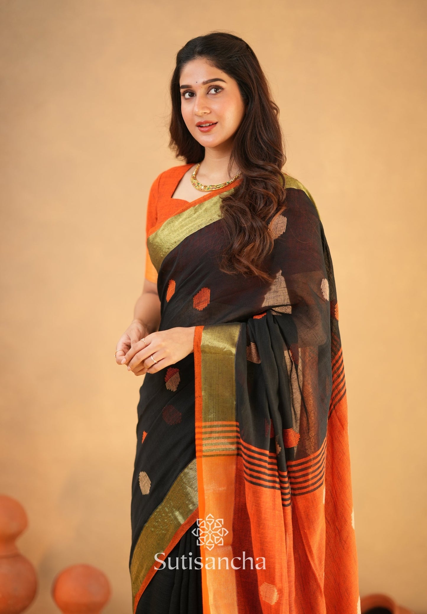Dhiyona SS Sutisancha Woven Heritage Handloom Cotton Saree