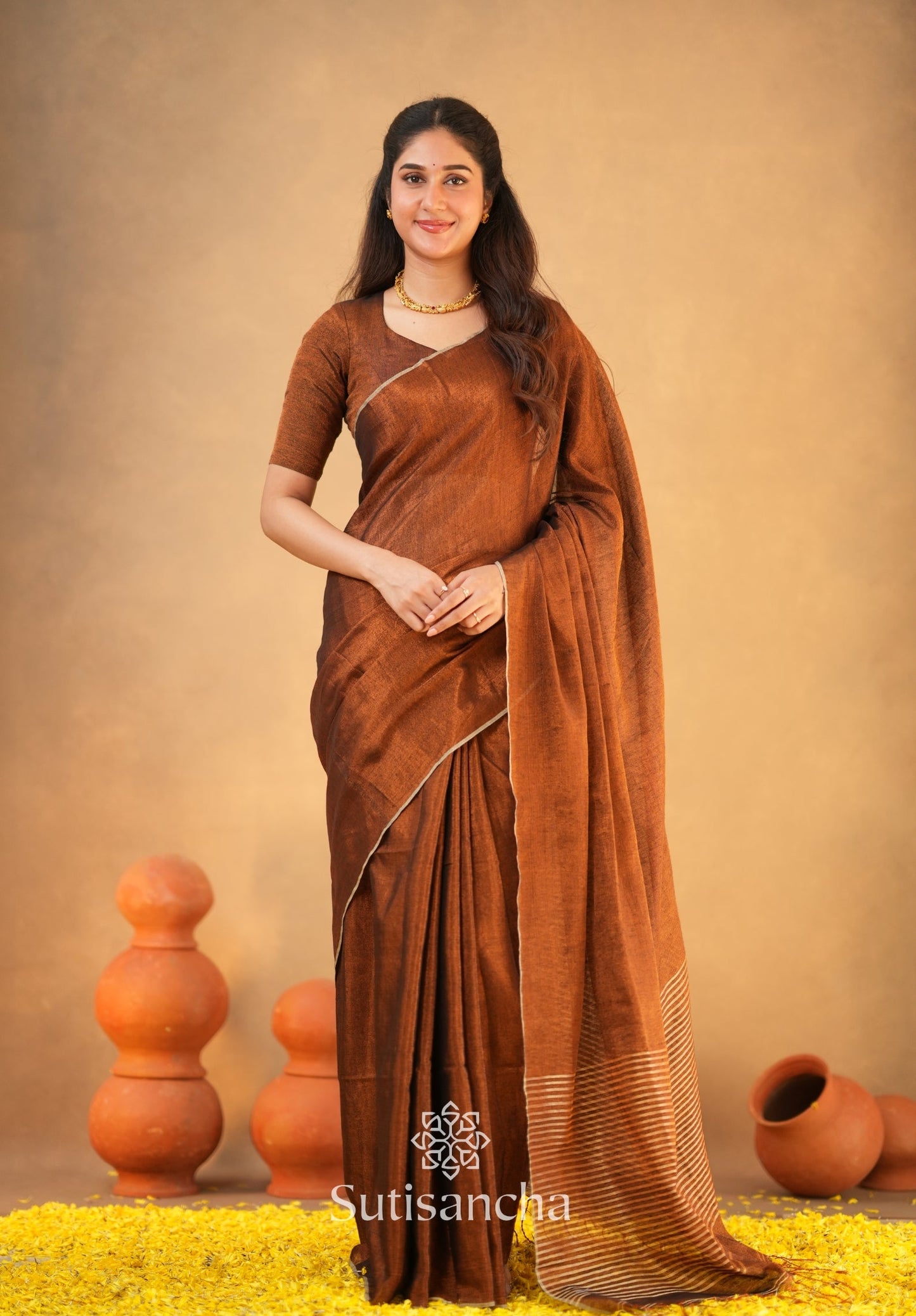 Dhiyona SS Tissue Charm Light and Lustrous Linen Saree