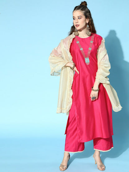 Dhiyona IE Women Ethnic Motifs Embroidered Beads and Stones Liva Kurta Set