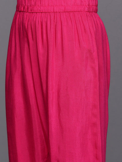 Dhiyona VA Ethnic Motifs Jacquard Kurta with Palazzos & Dupatta