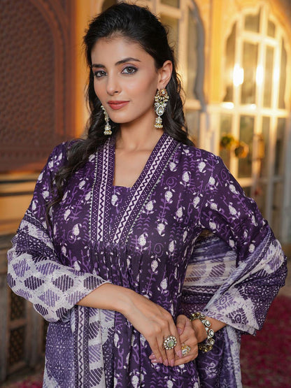 Dhiyona KL Women Paisley Printed Regular Kurta with Palazzos & Dupatta