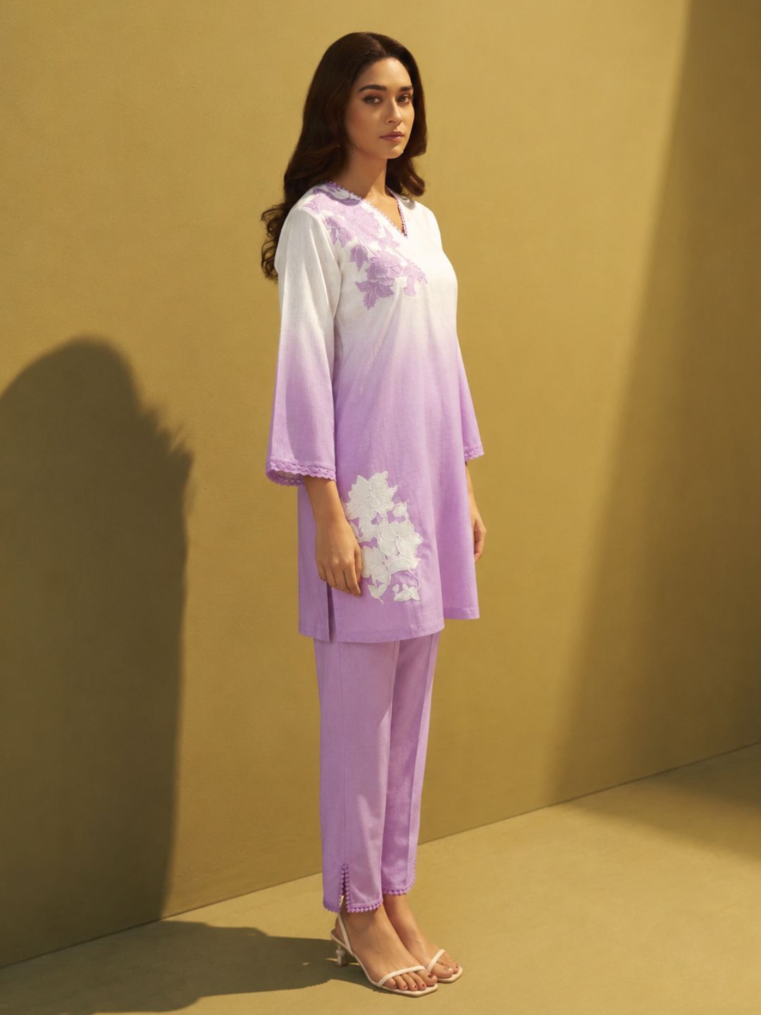 Itrh periwinkle applique co-ord set