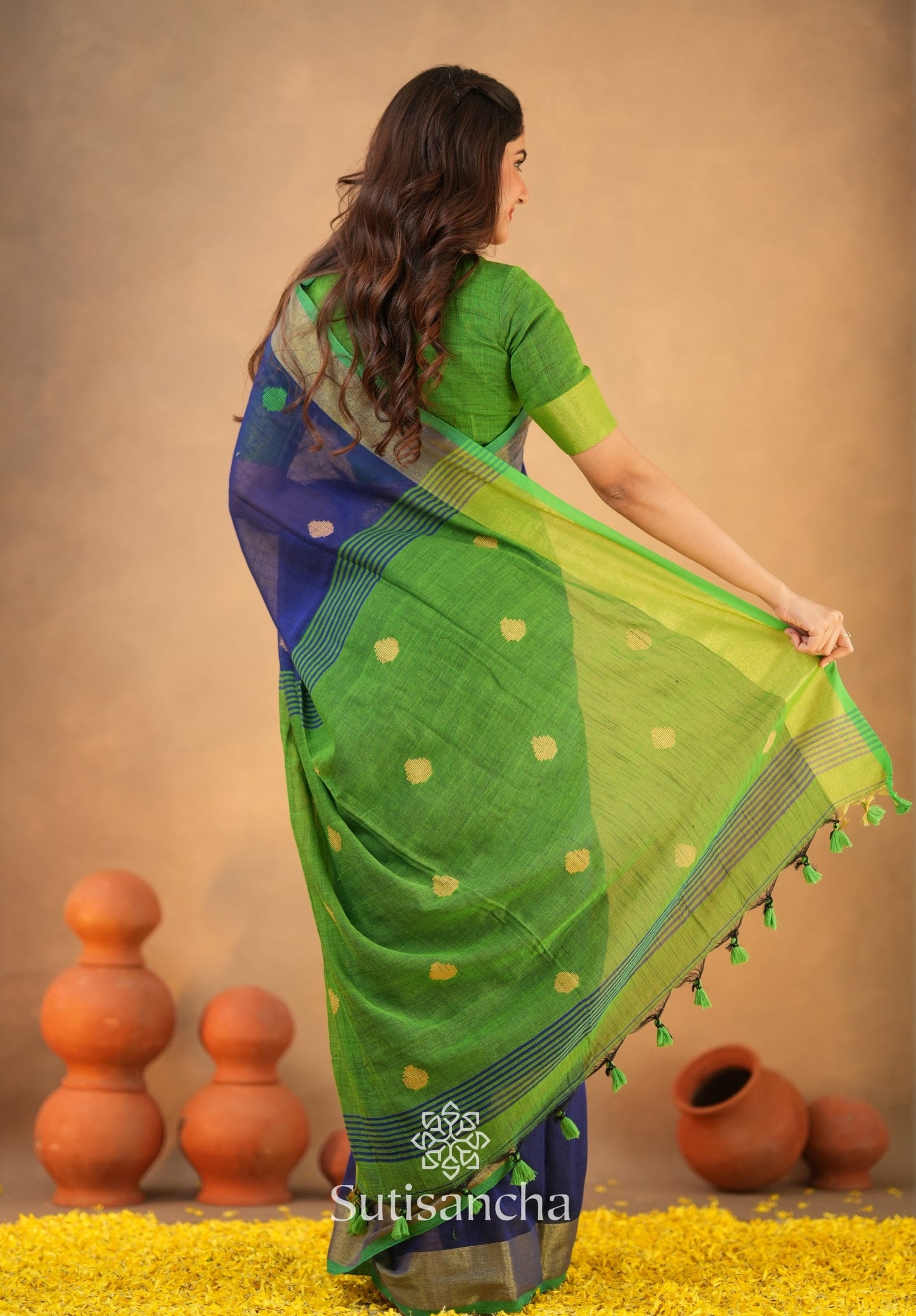Dhiyona SS Sutisancha Woven Heritage Handloom Cotton Saree