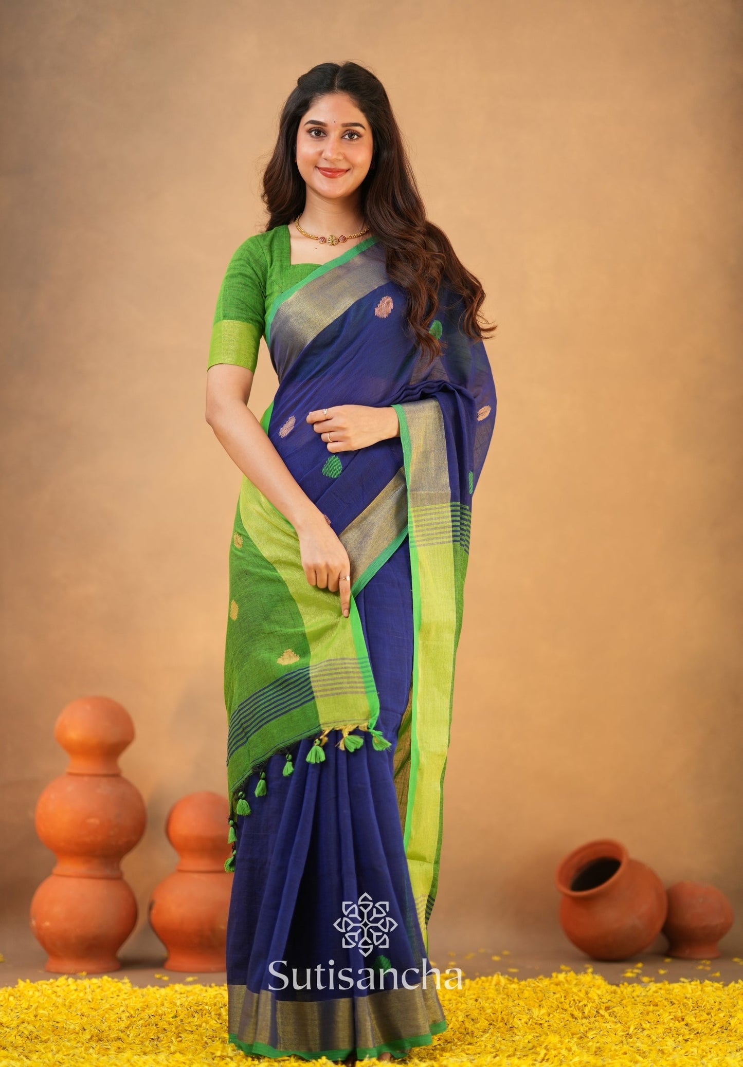 Dhiyona SS Sutisancha Woven Heritage Handloom Cotton Saree