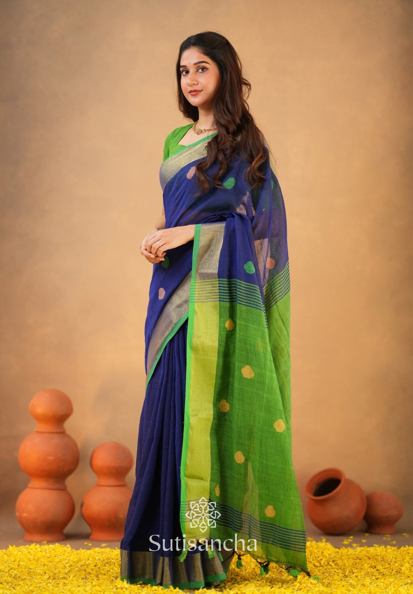 Dhiyona SS Sutisancha Woven Heritage Handloom Cotton Saree