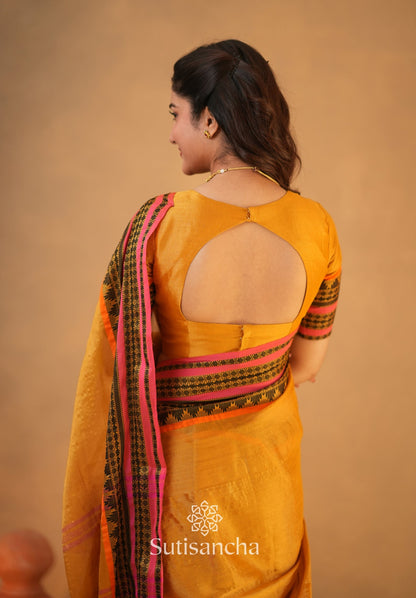 Dhiyona SS South Charm Tissue Cotton Saree with Traditional Border
