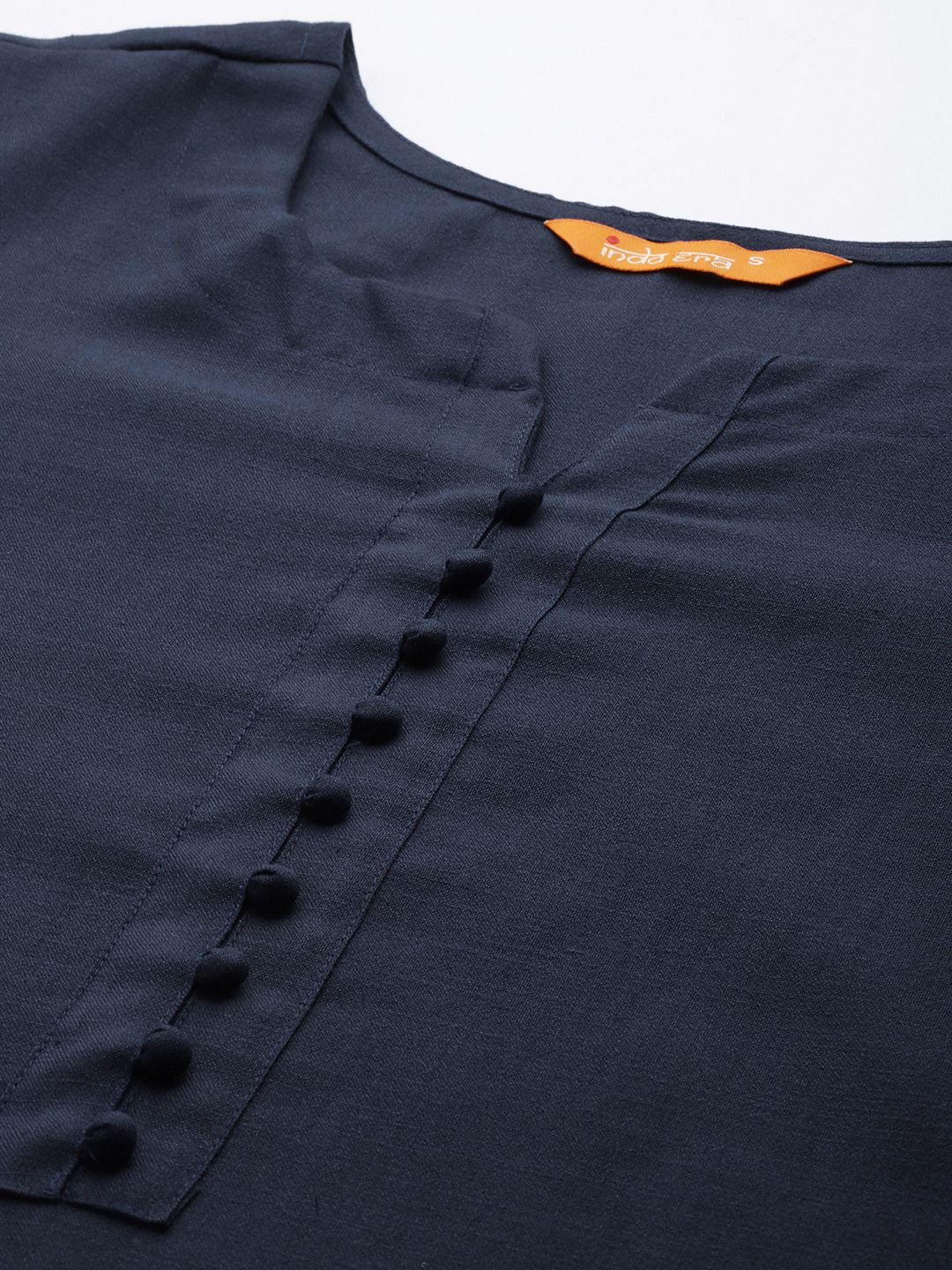 Women Navy Blue Kurta with Palazzos & With Dupatta