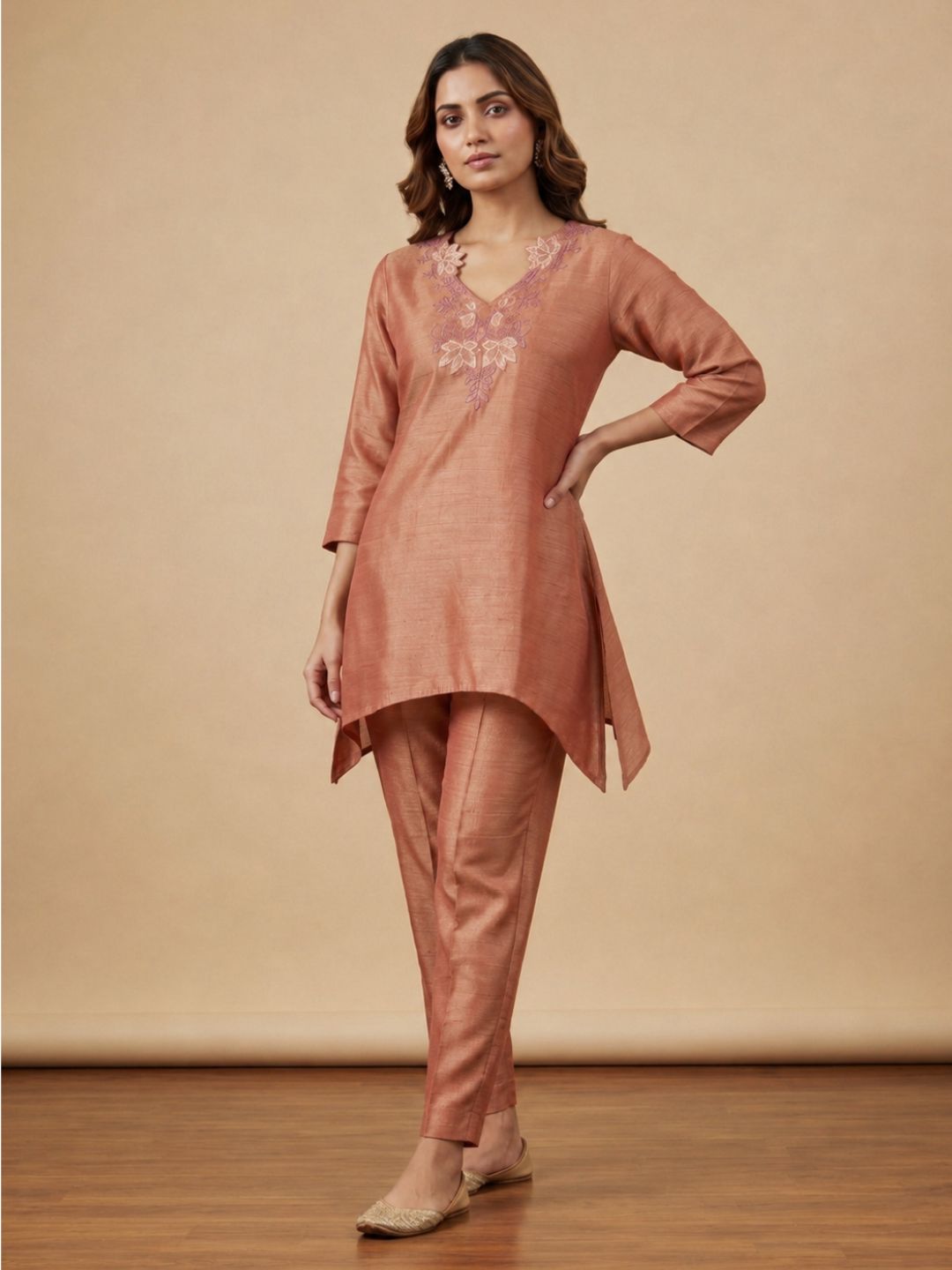 Prisha Jasper Embroidery Cotton Co-ord Set