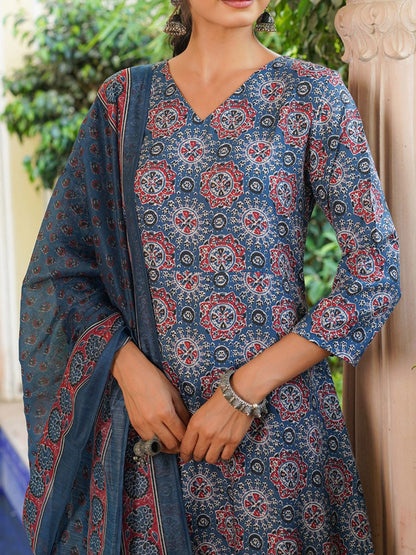 Dhiyona KL Women Ethnic Motifs Printed Kurta with Palazzo & Dupatta