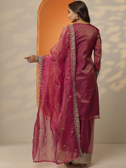 Dhiyona LL Women Ethnic Motifs Embroidered Regular Kurta with Palazzos & With Dupatta