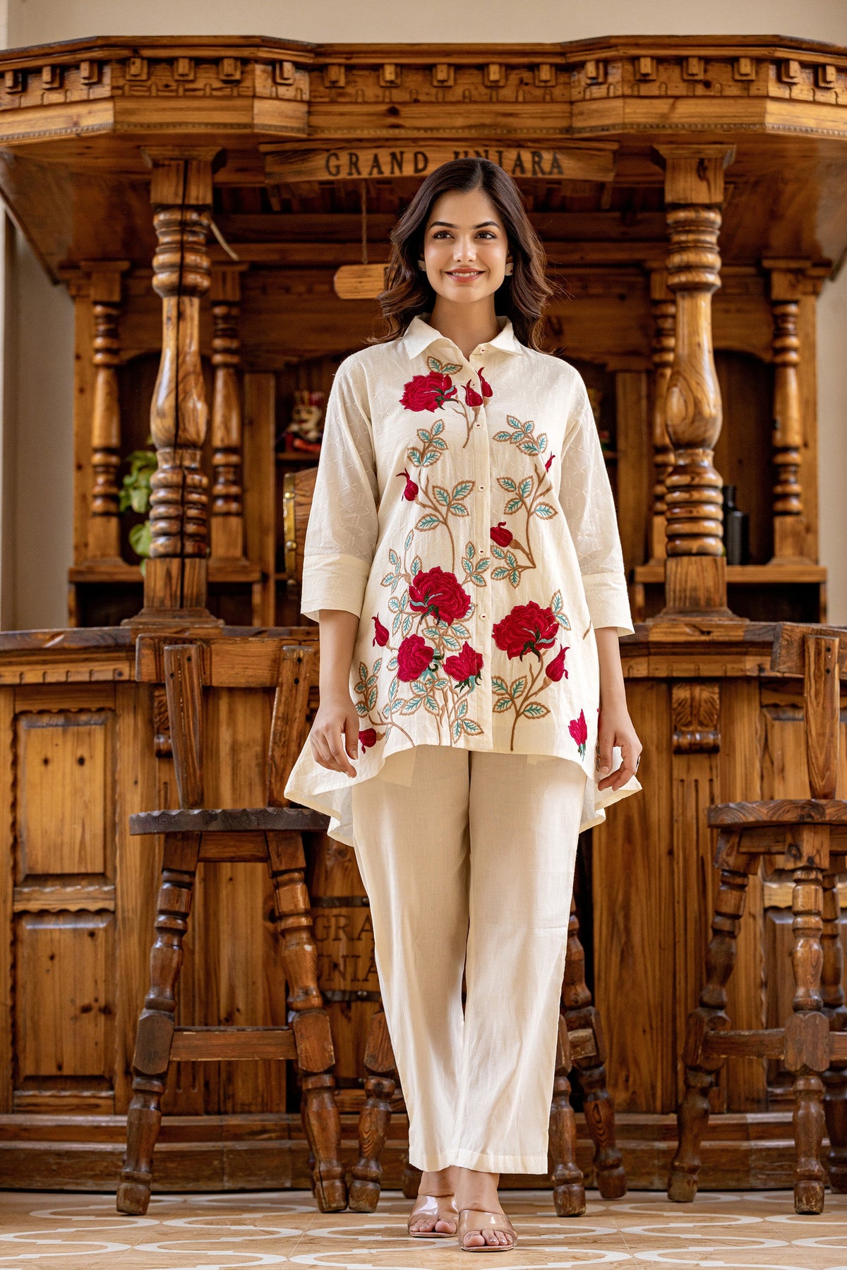 SNEHA ANGEL EMBROIDERED COTTON CO-ORD SET