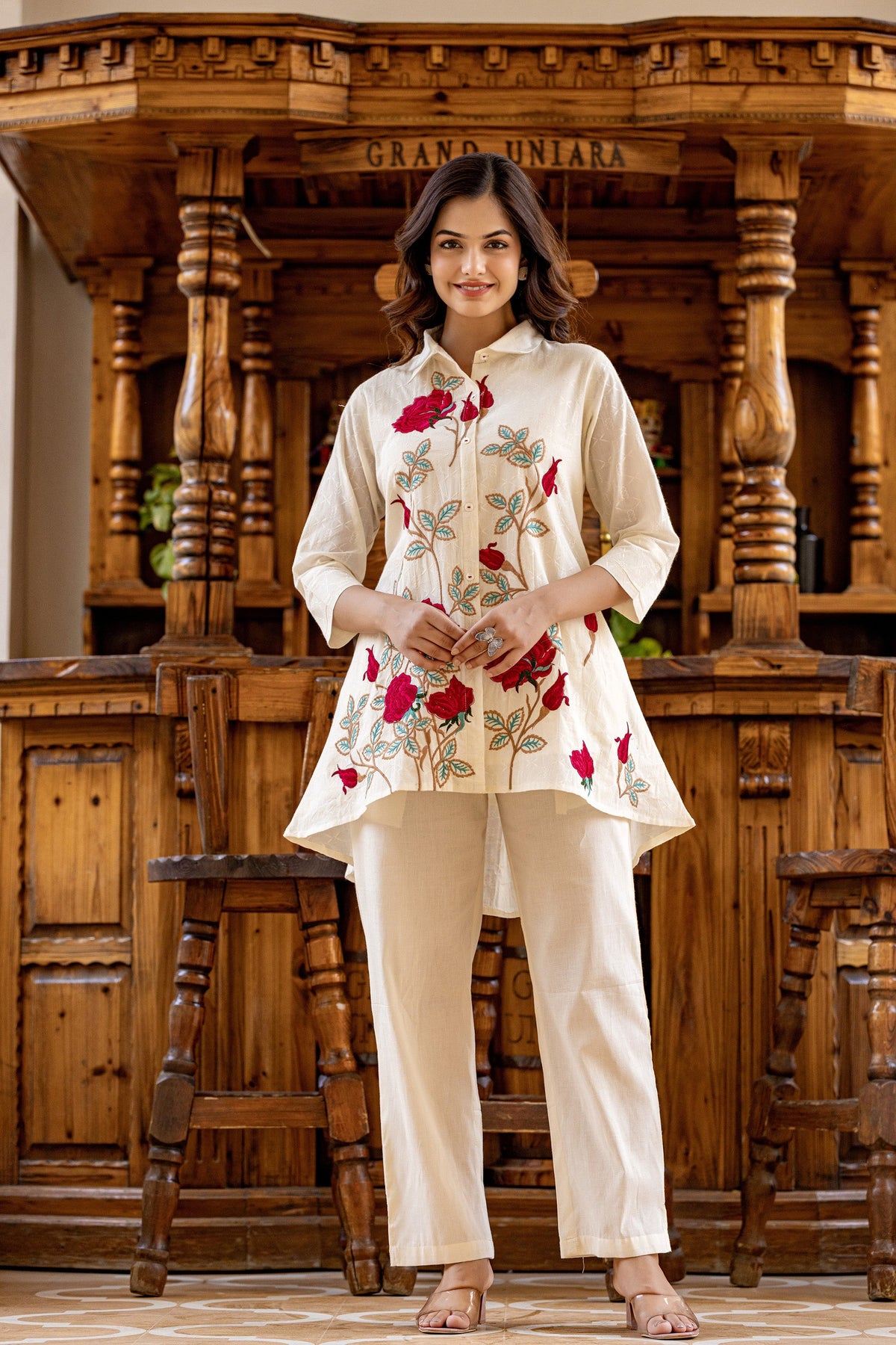 SNEHA ANGEL EMBROIDERED COTTON CO-ORD SET