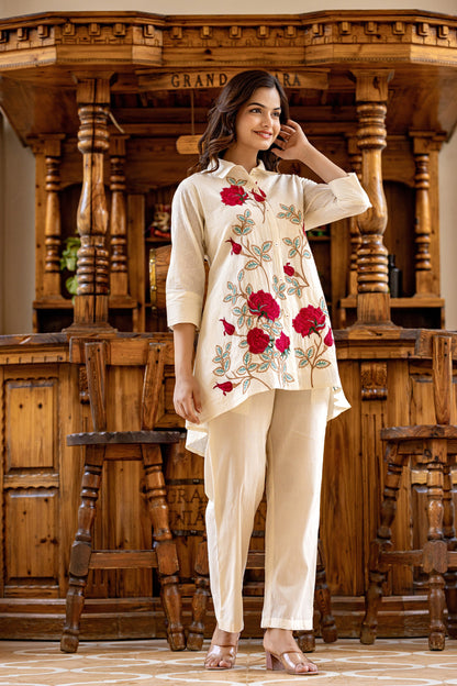SNEHA ANGEL EMBROIDERED COTTON CO-ORD SET