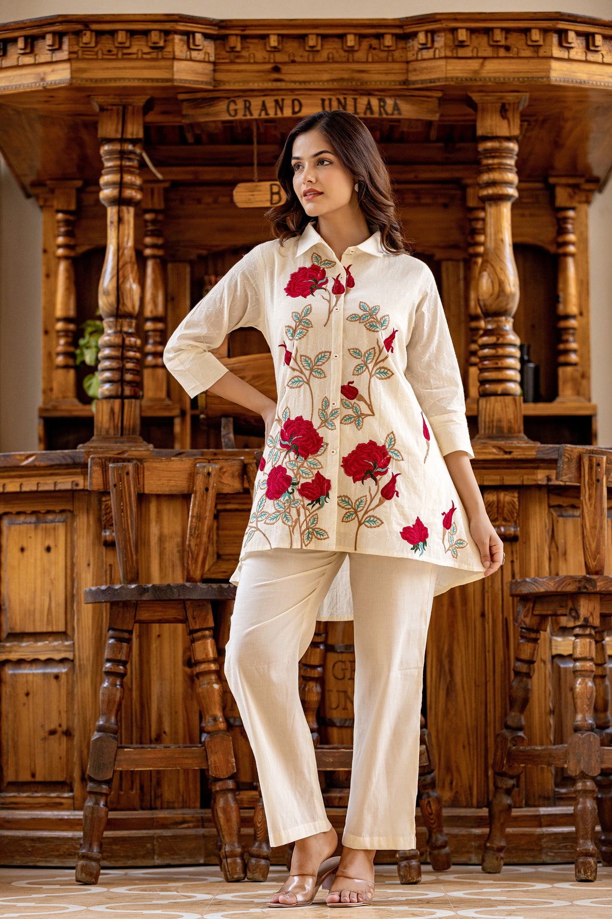 SNEHA ANGEL EMBROIDERED COTTON CO-ORD SET