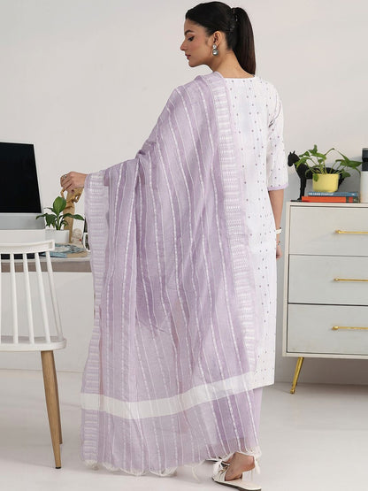 Women Ethnic Motifs Printed Regular Kurta with Trousers & With Dupatta