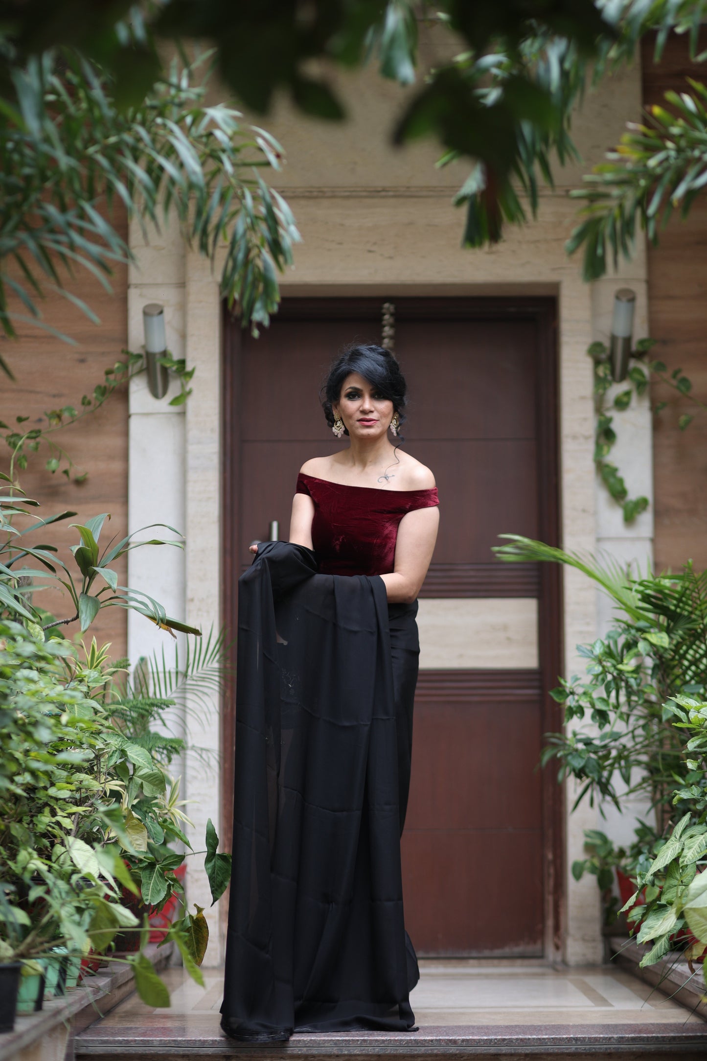Dhiyona ST Sangria Velvet Blouse