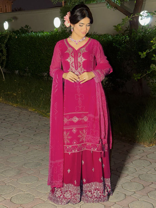 Dhiyona LL Women Ethnic Motifs Embroidered Kurta with Palazzo & Dupatta