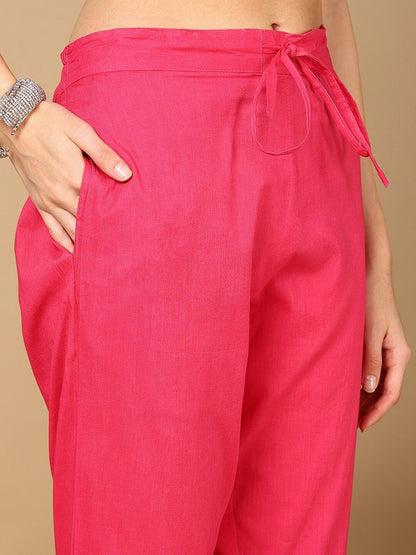 Dhiyona KL Floral Printed Notch Neck Straight Kurta With Trousers & Dupatta